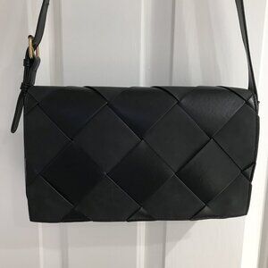 Rachel Zoe Black Woven Tote Shoulder Bag